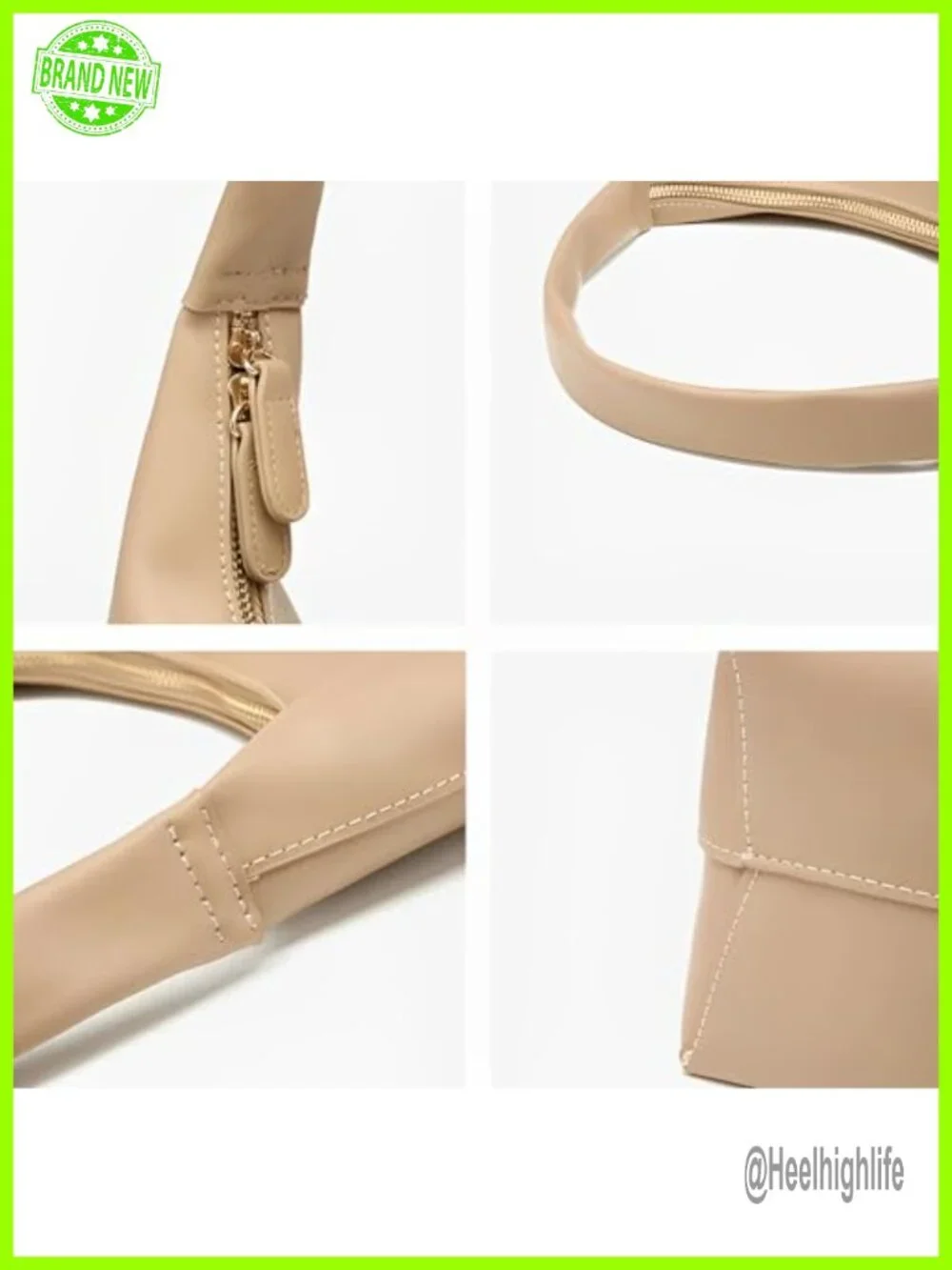 Soft PU Leather Crescent Hobo Shoulder Bag Slouchy Tote